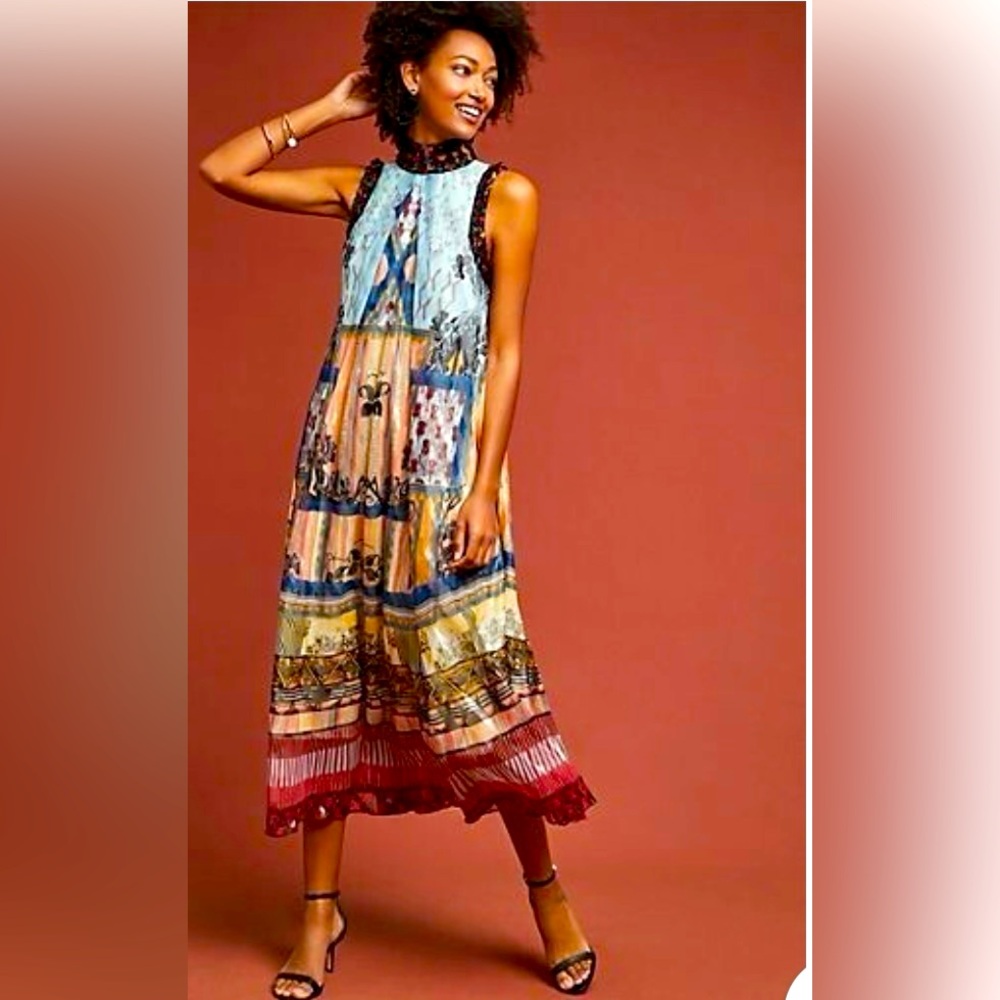 Anthropologie Tenerife Printed Maxi Dress